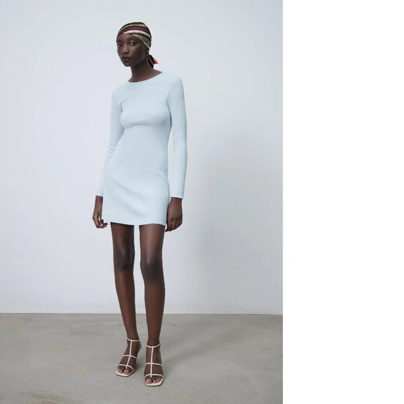 Zara Light Blue Dress Size S/M - Picture 1 of 5